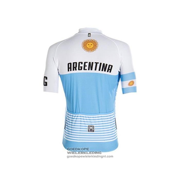 2020 Fietsshirt Argentina Wit Blauw Korte Mouwen en Koersbroek